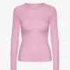Camiseta de manga larga de punto acanalado orgánica para mujer - Flor de cerezo