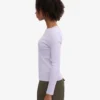 Camiseta de manga larga de punto acanalado orgánica para mujer - Lavanda suave