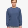 Camiseta de manga larga orgánica oversize - Azul Neptuno