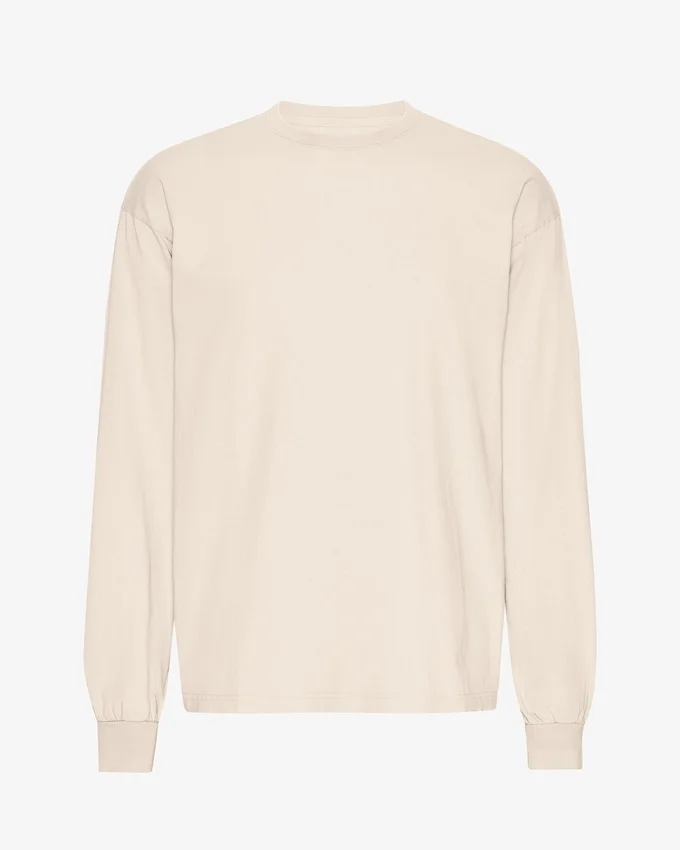 Camiseta de manga larga orgánica oversize - Blanco marfil