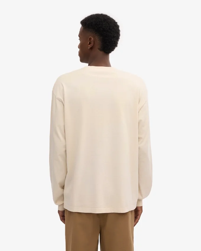 Camiseta de manga larga orgánica oversize - Blanco marfil