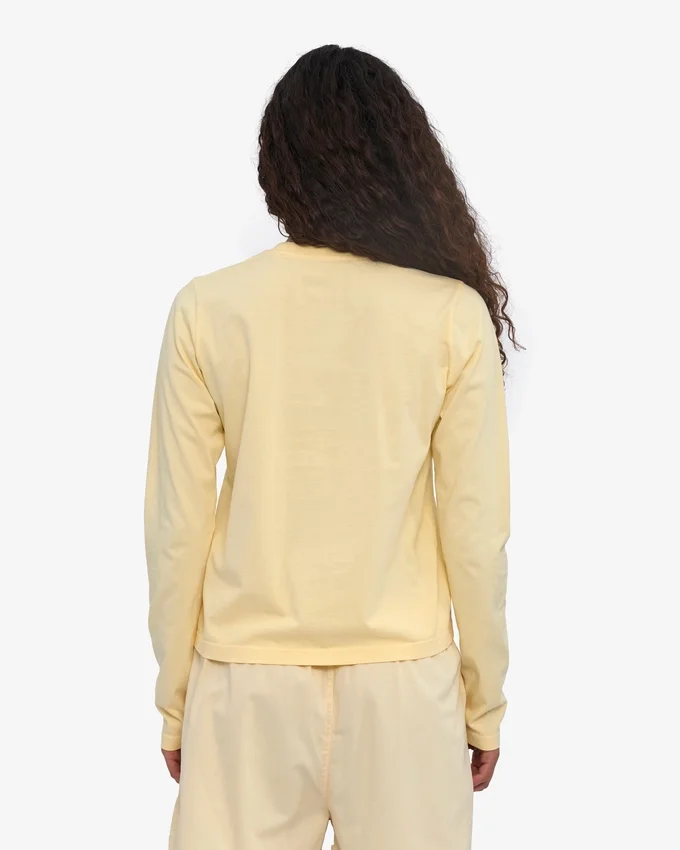 Camiseta de manga larga orgánica para mujer - Amarillo suave