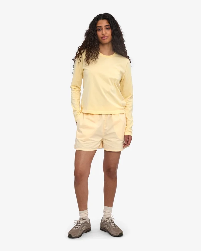 Camiseta de manga larga orgánica para mujer - Amarillo suave