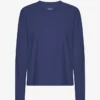 Camiseta de manga larga orgánica para mujer - Azul marino