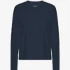 Camiseta de manga larga orgánica para mujer - Azul marino