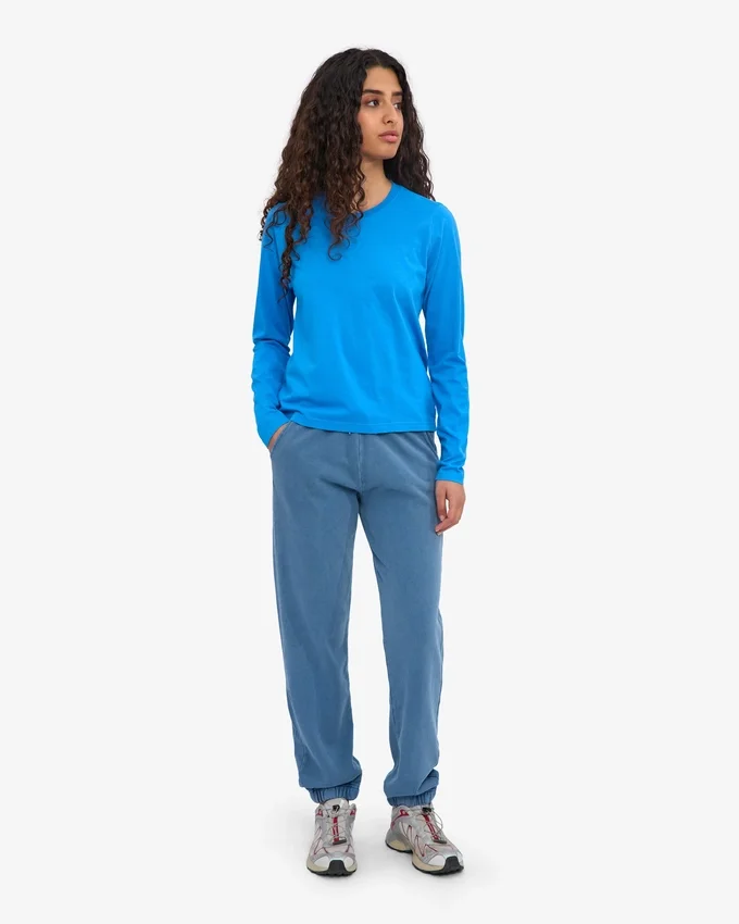 Camiseta de manga larga orgánica para mujer - Azul Pacífico