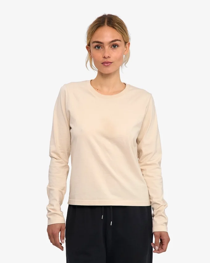 Camiseta de manga larga orgánica para mujer - Blanco marfil