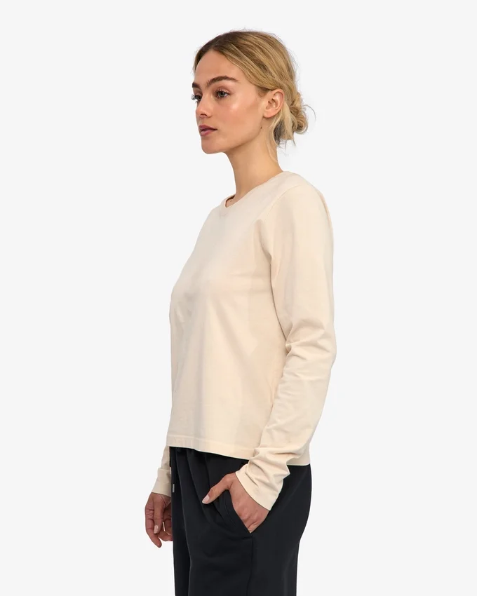 Camiseta de manga larga orgánica para mujer - Blanco marfil