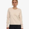 Camiseta de manga larga orgánica para mujer - Caqui descolorido