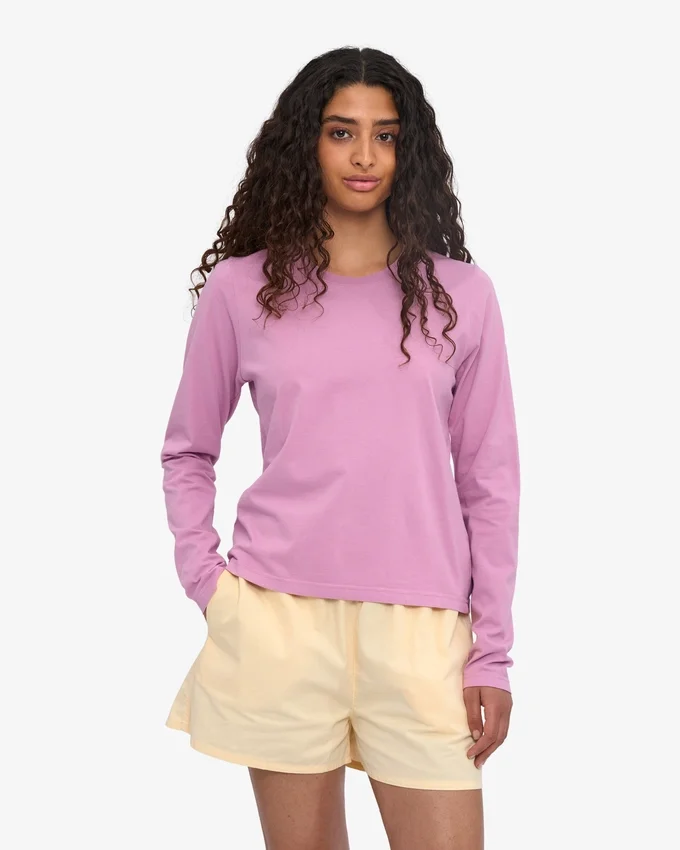 Camiseta de manga larga orgánica para mujer - Flor de cerezo