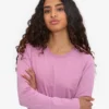 Camiseta de manga larga orgánica para mujer - Flor de cerezo