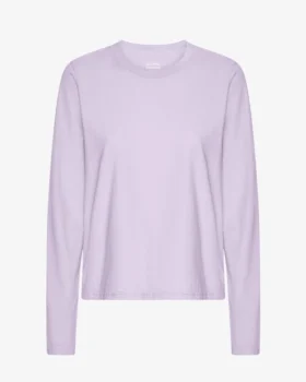 Camiseta de manga larga orgánica para mujer - Lavanda suave