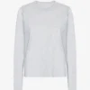 Camiseta de manga larga orgánica para mujer - Mezcla de colores nieve