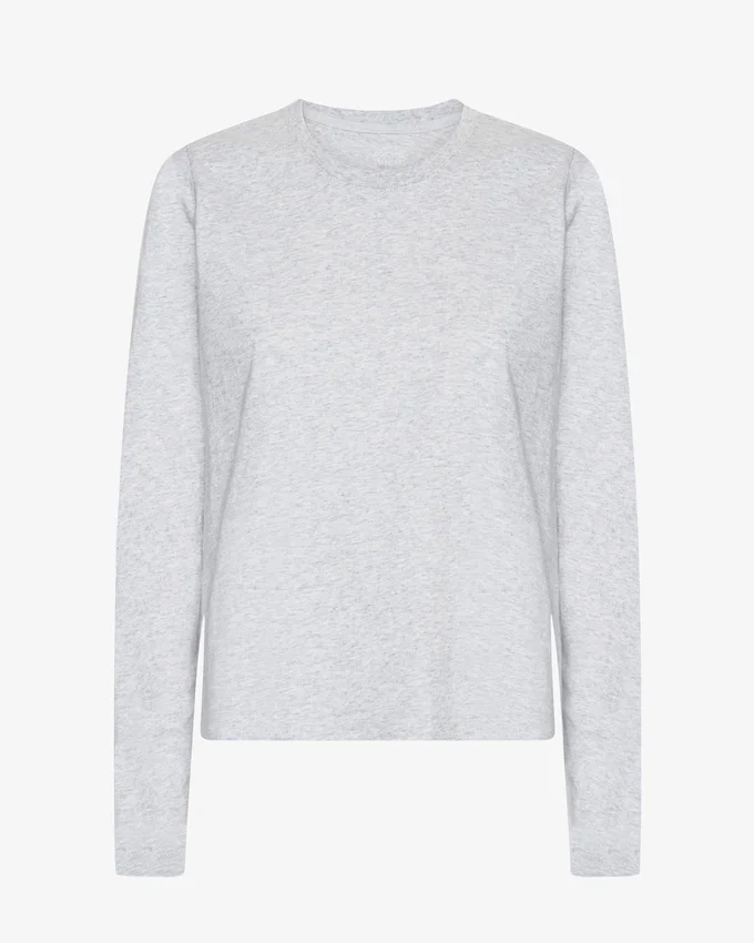 Camiseta de manga larga orgánica para mujer - Mezcla de colores nieve