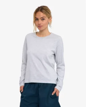 Camiseta de manga larga orgánica para mujer – Mezcla de colores nieve