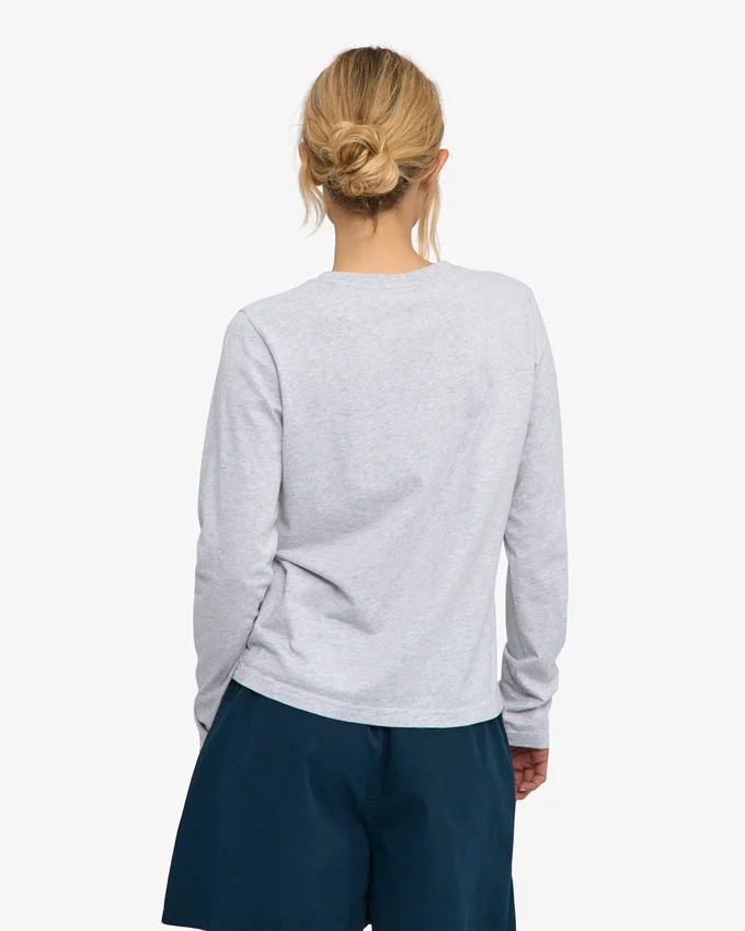 Camiseta de manga larga orgánica para mujer - Mezcla de colores nieve