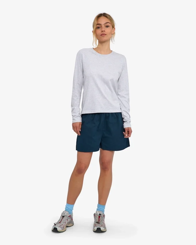 Camiseta de manga larga orgánica para mujer - Mezcla de colores nieve