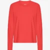Camiseta de manga larga orgánica para mujer - Rojo mandarina