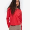 Camiseta de manga larga orgánica para mujer - Rojo mandarina