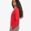 Camiseta de manga larga orgánica para mujer - Rojo mandarina
