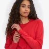 Camiseta de manga larga orgánica para mujer - Rojo mandarina