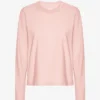 Camiseta de manga larga orgánica para mujer - Rosa descolorido