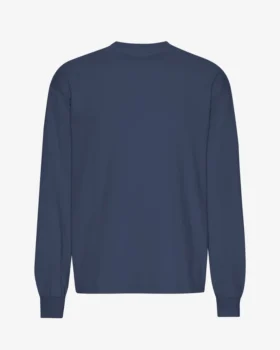 Camiseta de manga larga oversize de algodón orgánico - Azul petróleo