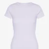 Camiseta de punto acanalado de algodón orgánico - Lavanda suave