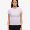 Camiseta de punto acanalado de algodón orgánico - Lavanda suave
