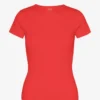 Camiseta de punto acanalado de algodón orgánico - Rojo mandarina