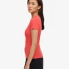 Camiseta de punto acanalado de algodón orgánico - Rojo mandarina