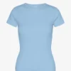 Camiseta de punto acanalado orgánica - Azul mar