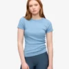 Camiseta de punto acanalado orgánica - Azul mar