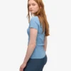 Camiseta de punto acanalado orgánica - Azul mar