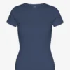 Camiseta de punto acanalado orgánica - Azul petróleo