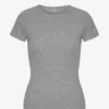 Camiseta de punto acanalado orgánica - Gris jaspeado