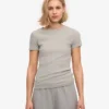 Camiseta de punto acanalado orgánica - Gris jaspeado