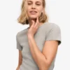 Camiseta de punto acanalado orgánica - Gris jaspeado