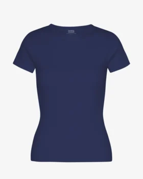 Camiseta de punto elástico orgánica - Azul marino