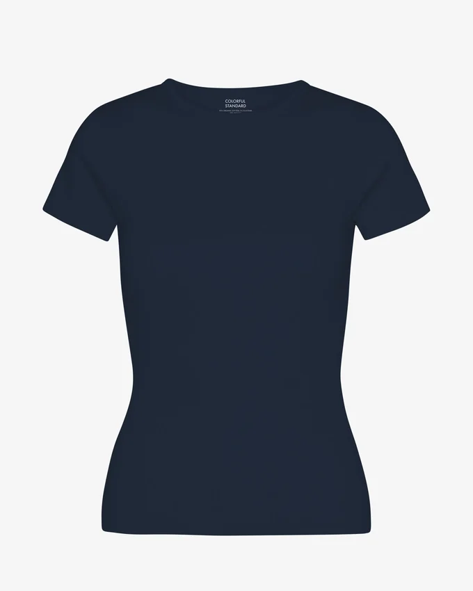 Camiseta de punto elástico orgánica - Azul marino