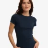 Camiseta de punto elástico orgánica - Azul marino
