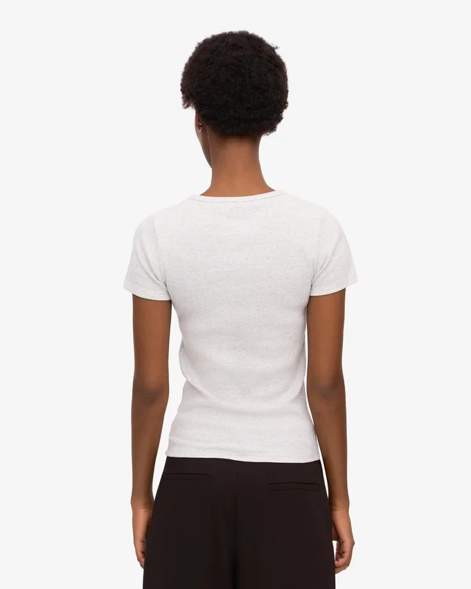 Camiseta de punto elástico orgánica - Mezcla de colores nieve