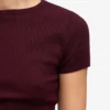 Camiseta de punto elástico orgánica - Rojo sangre