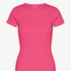 Camiseta de punto elástico orgánica - Rosa chicle