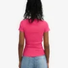 Camiseta de punto elástico orgánica - Rosa chicle