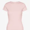 Camiseta de punto elástico orgánica - Rosa descolorido