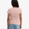 Camiseta de punto elástico orgánica - Rosa descolorido
