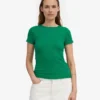 Camiseta de punto elástico orgánica - Verde Kelly