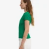 Camiseta de punto elástico orgánica - Verde Kelly