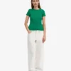Camiseta de punto elástico orgánica - Verde Kelly